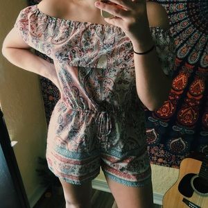 off the shoulder paisley romper!! adorbs!!